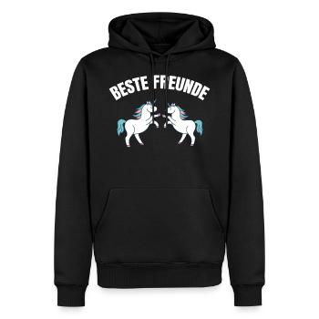 Beste Freunde - Männer Premium Bio Hoodie - Schwarz - Vorne - Nico (187cm)
