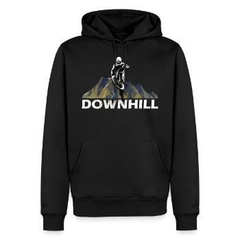 Vélo de montagne vélo de descente - Sweat à capuche Premium bio Homme - noir - Devant - Nico (187cm)