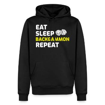 Backgammon Spieler Brettspiel lustige Sprüche Geschenk - Männer Premium Bio Hoodie - Schwarz - Vorne - Nico (187cm)