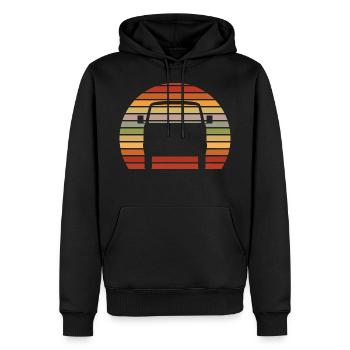 Retro Sunset classic Car - Männer Premium Bio Hoodie - Schwarz - Vorne - Nico (187cm)
