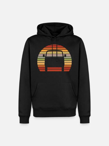 Retro Sunset classic Car - Männer Premium Bio Hoodie - Schwarz