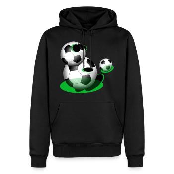 Footballeurs Footballeurs - Sweat à capuche Premium bio Homme - noir - Devant - Nico (187cm)