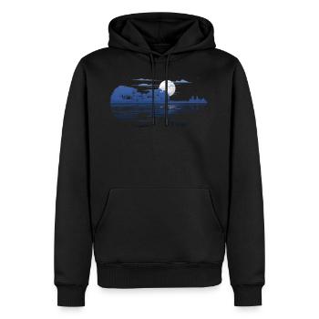 Violin Lake Reflection Geige See Bäume Reflektion - Männer Premium Bio Hoodie - Schwarz - Vorne - Nico (187cm)
