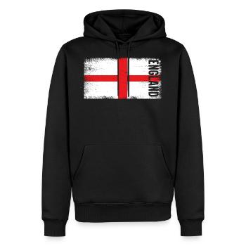 England Fußball Englische Vintage Flagge Fan - Männer Premium Bio Hoodie - Schwarz - Vorne - Nico (187cm)