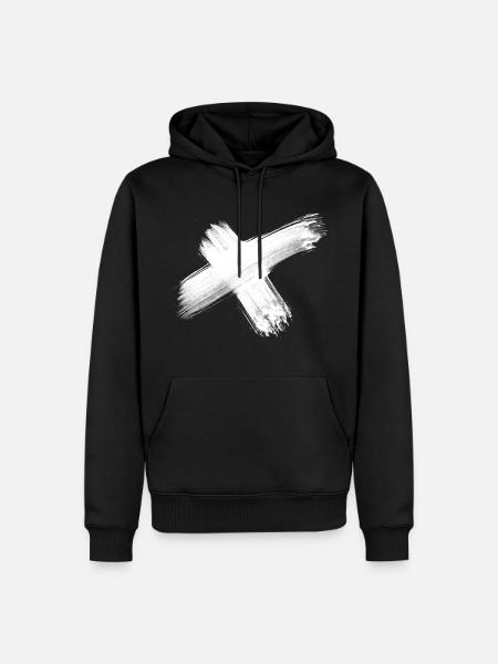 x blanc - Sweat à capuche Premium bio Homme - noir