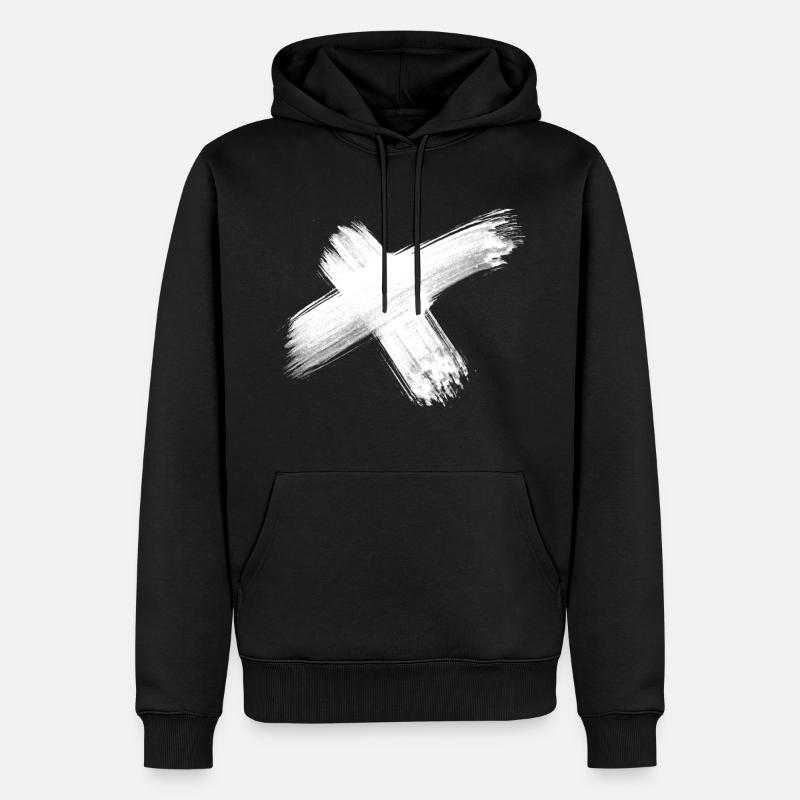 x blanc - Sweat à capuche Premium bio Homme - noir