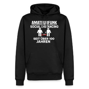 Funken Amateurfunk Amateurfunker Social Distancing - Männer Premium Bio Hoodie - Schwarz - Vorne - Nico (187cm)