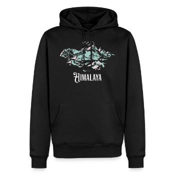 Himalaya - Sweat à capuche Premium bio Homme - noir - Devant - Nico (187cm)