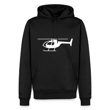 Hubschraubersymbol Form Symbol Silhouette. Flugzeug - Männer Premium Bio Hoodie - Schwarz - Vorne - Nico (187cm)
