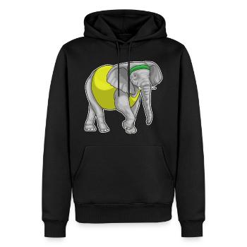 Elephant Jogger Jogging Sport - Men’s Premium Organic Hoodie - black - Front - Nico (187cm)