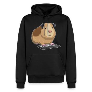 Hamster Musicien Musique Clavier - Sweat à capuche Premium bio Homme - noir - Devant - Nico (187cm)
