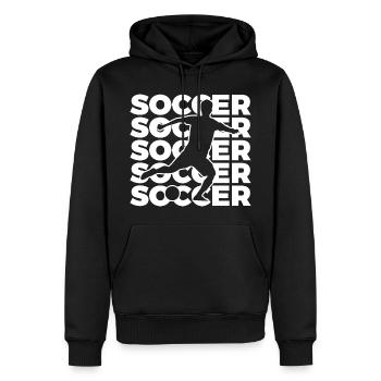 Fußballer - Männer Premium Bio Hoodie - Schwarz - Vorne - Nico (187cm)
