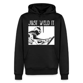 Il suffit de le souder - Sweat à capuche Premium bio Homme - noir - Devant - Nico (187cm)