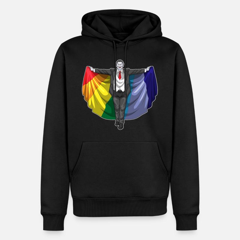 Vampir Halloween Regenbogen Mantel - Männer Premium Bio Hoodie - Schwarz