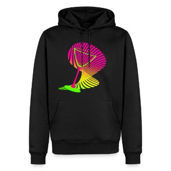 Verre à cocktail forme néon - Sweat à capuche Premium bio Homme - noir - Devant - Nico (187cm)