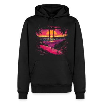 Surfing 90s Look - Men’s Premium Organic Hoodie - black - Front - Nico (187cm)