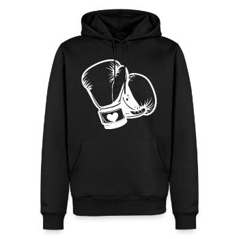 Boxhandschuhe Skizze - Männer Premium Bio Hoodie - Schwarz - Vorne - Nico (187cm)