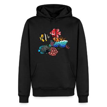 Exotische Fische und Korallen - Männer Premium Bio Hoodie - Schwarz - Vorne - Nico (187cm)