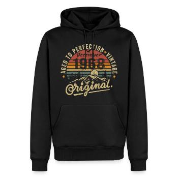 Legends a été dévoilé en décembre 1968 - Sweat à capuche Premium bio Homme - noir - Devant - Nico (187cm)