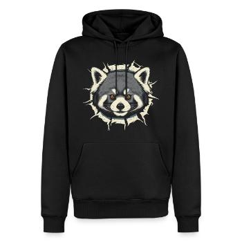 Mignon panda roux jetant un coup d’œil par la fissure - Sweat à capuche Premium bio Homme - noir - Devant - Nico (187cm)