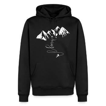 Avoriaz Ski Portes du Soleil Autofreies Resort - Männer Premium Bio Hoodie - Schwarz - Vorne - Nico (187cm)