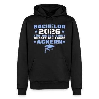 Examen de licence réussi Licence 2026 - Sweat à capuche Premium bio Homme - noir - Devant - Nico (187cm)