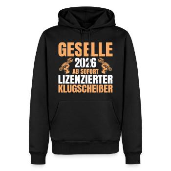 Formation complétée pour technicien mécatronique automobile 2026 - Sweat à capuche Premium bio Homme - noir - Devant - Nico (187cm)