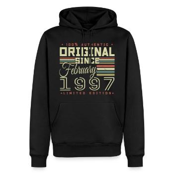 Génial Depuis Février 1997 - Sweat à capuche Premium bio Homme - noir - Devant - Nico (187cm)