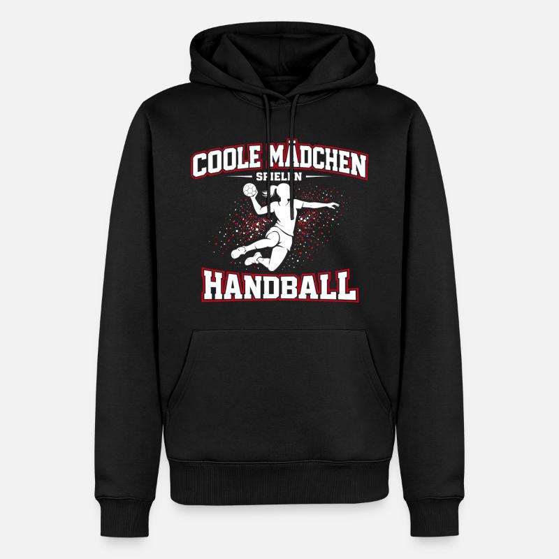 Handball Mädchen Spruch Geschenk - Männer Premium Bio Hoodie - Schwarz
