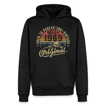 März 1969 - Männer Premium Bio Hoodie - Schwarz - Vorne - Nico (187cm)