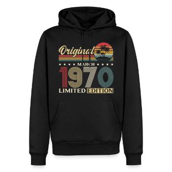 56th Birthday Gift Husband Wife March 1970 - Men’s Premium Organic Hoodie - black - Front - Nico (187cm)