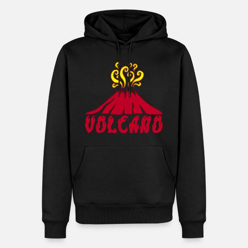 Ausbrechender Vulkan - Männer Premium Bio Hoodie - Schwarz