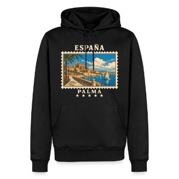 Spanien Palma de Mallorca Vintage Reisemarke - Männer Premium Bio Hoodie - Schwarz - Vorne - Nico (187cm)