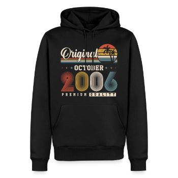 Original 2006 – 20e anniversaire Vintage Rétro - Sweat à capuche Premium bio Homme - noir - Devant - Nico (187cm)