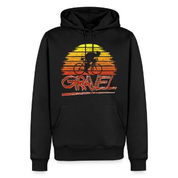 Gravel Radsport Fahrrad Rennrad Mountainbike Biker - Männer Premium Bio Hoodie - Schwarz - Vorne - Nico (187cm)