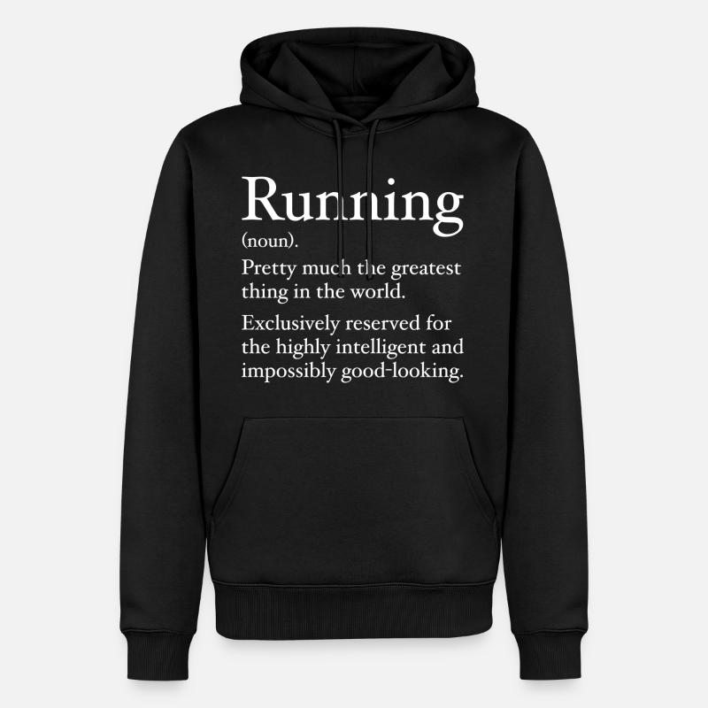 Définition du running - Sweat à capuche Premium bio Homme - noir