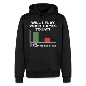 Werde ich heute Videospiele spielen | Videospiele - Männer Premium Bio Hoodie - Schwarz - Vorne - Nico (187cm)