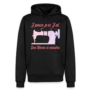 Ich kann nicht, ich habe Träume, um Humor zu nähen - Männer Premium Bio Hoodie - Schwarz - Vorne - Nico (187cm)
