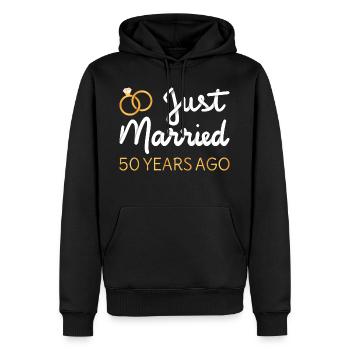 Gerade vor 50 Jahren geheiratet IV - Männer Premium Bio Hoodie - Schwarz - Vorne - Nico (187cm)