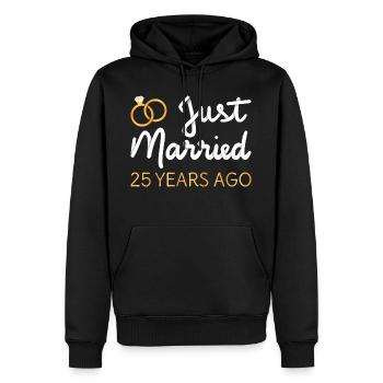 Gerade vor 25 Jahren geheiratet IV - Männer Premium Bio Hoodie - Schwarz - Vorne - Nico (187cm)
