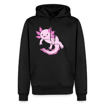 Axolotl - Sweat à capuche Premium bio Homme - noir - Devant - Nico (187cm)