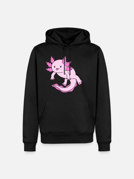 Axolotl - Männer Premium Bio Hoodie - Schwarz