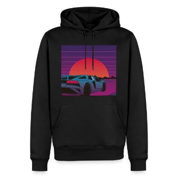 Supercar Act pour vos rêves Dream Car Sunrise - Sweat à capuche Premium bio Homme - noir - Devant - Nico (187cm)