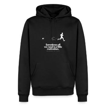 Motivation supplémentaire pour Runner Spider - Sweat à capuche Premium bio Homme - noir - Devant - Nico (187cm)