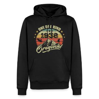 1938 Vintage Birthday 1938 Retro Born in 1938 - Men’s Premium Organic Hoodie - black - Front - Nico (187cm)
