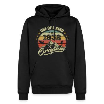 1932 Jahrgang 1932 Retro Jahrgang 1932 Geburtstag - Männer Premium Bio Hoodie - Schwarz - Vorne - Nico (187cm)