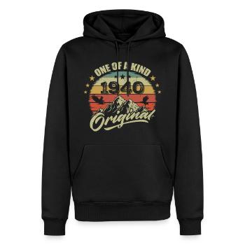 1940 Vintage Anniversary 1940 Retro Born in 1940 - Men’s Premium Organic Hoodie - black - Front - Nico (187cm)