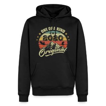 2020 Vintage Geburtstag 2020 Retro Geboren im Jahr 2020 - Männer Premium Bio Hoodie - Schwarz - Vorne - Nico (187cm)