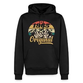 Original 1965 Vintage Anniversaire Cadeau 1965 - Sweat à capuche Premium bio Homme - noir - Devant - Nico (187cm)