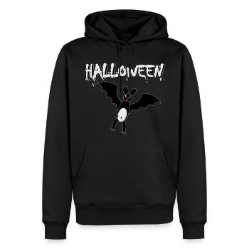 Chauve-souris d’Halloween - Sweat à capuche Premium bio Homme - noir - Devant - Nico (187cm)